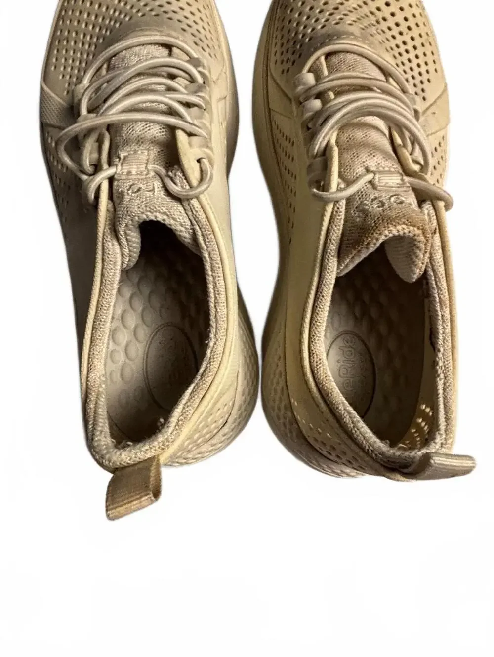 Crocs junior 5 Beige Perforated Lightweight Sneakers